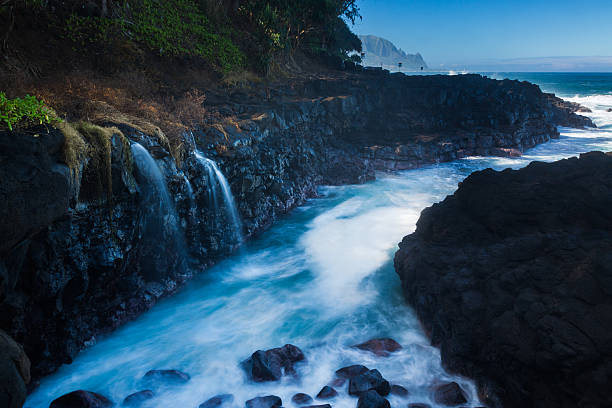 istock Waves hit rocks at Queens Bath Kauai 466598420