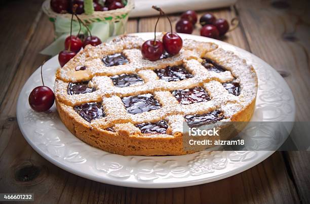 Cherry Crostata Pie Stock Photo - Download Image Now - Crostata, Cake, Preserves