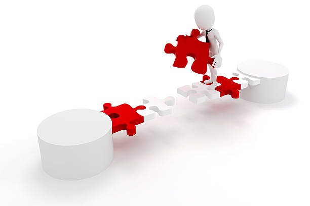 istock 3d man businessman and puzzle link 466601839