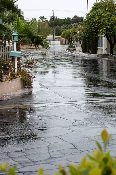 istock Wet Street in small community 466602058