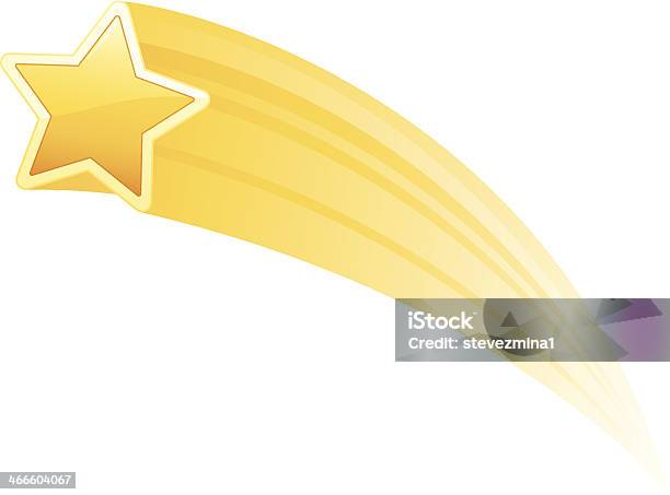 Illustration Von Einem Gelben Shooting Star Auf Weißem Hintergrund Stock Vektor Art und mehr Bilder von Sternenspur