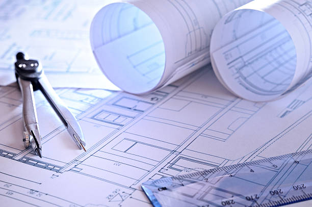 istock Architectural plans of a dwelling close up 466606260