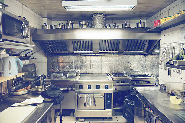 istock Typical kitchen of a restaurant, toned 466608858