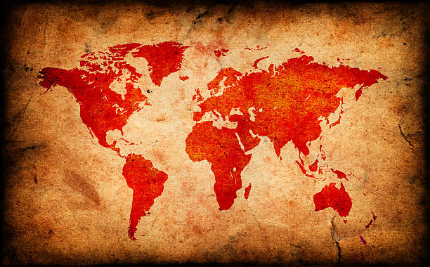 istock Map of the old world on Grunge paper texture 466610101
