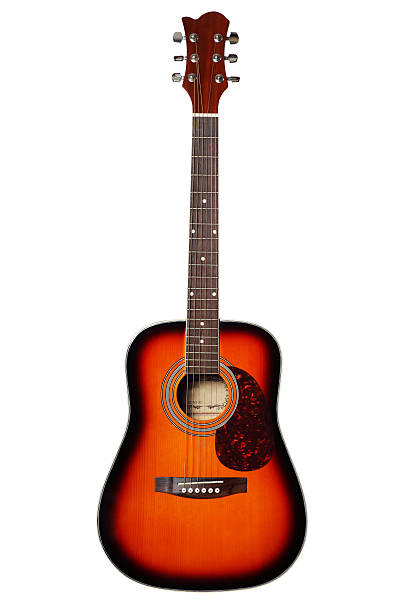 istock Red Sunburst Acoustic Guitar 466614889