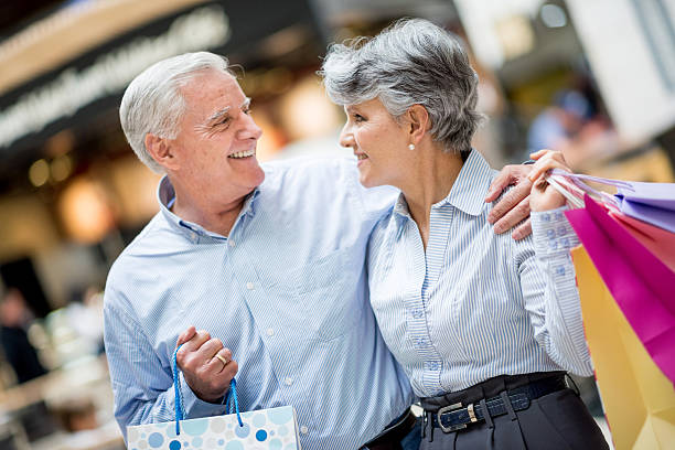 istock Senior couple shopping 466617016