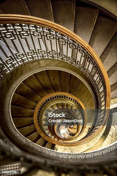 Conical Shaped Old Spiral Staircase Stock Photo - Download Image Now - Spiral Staircase, Staircase, Spiral