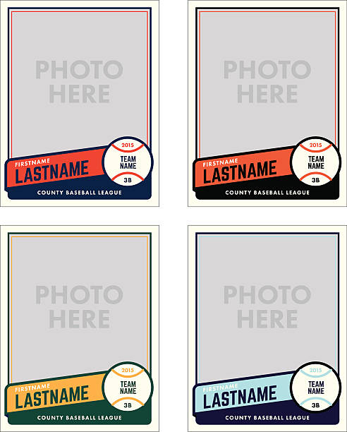 ilustrații de stoc cu baseball card vector template - şablon