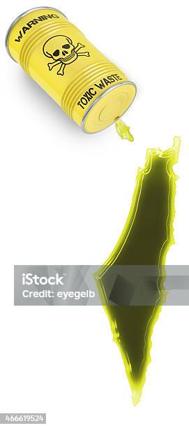 Toxic Waste In The Shape Of Israel Stock Photo - Download Image Now - 2015, Accidents and Disasters, Asia