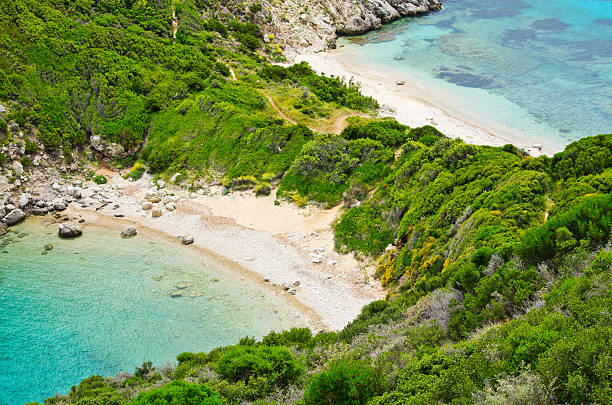 istock Famous 2 side Porto Timoni beach, Corfu, Greece 466622390