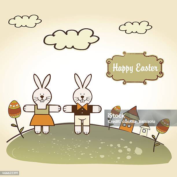 Easter Greetings Card Stock Illustration - Download Image Now - Affectionate, Colors, Computer Graphic