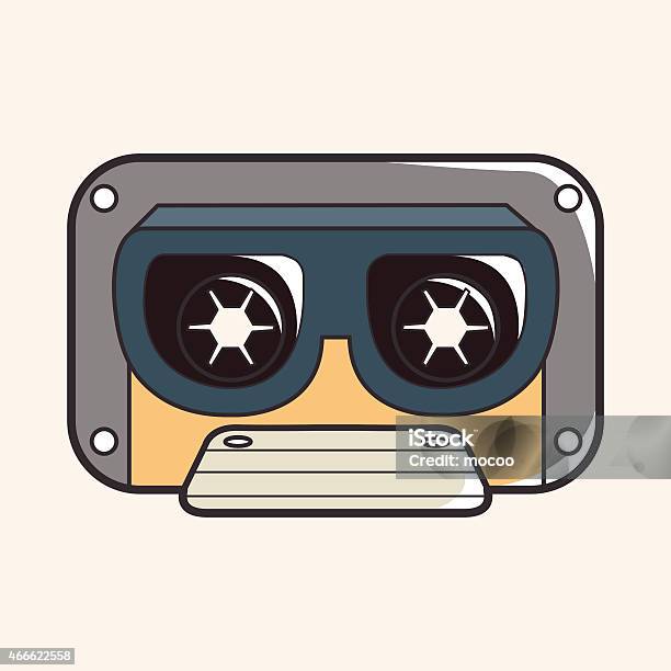 Audiotape Theme Elements Vectoreps Stock Illustration - Download Image Now - 2015, Adhesive Tape, Analog