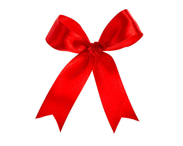 istock Shiny red ribbon on white background with copy space 466624395