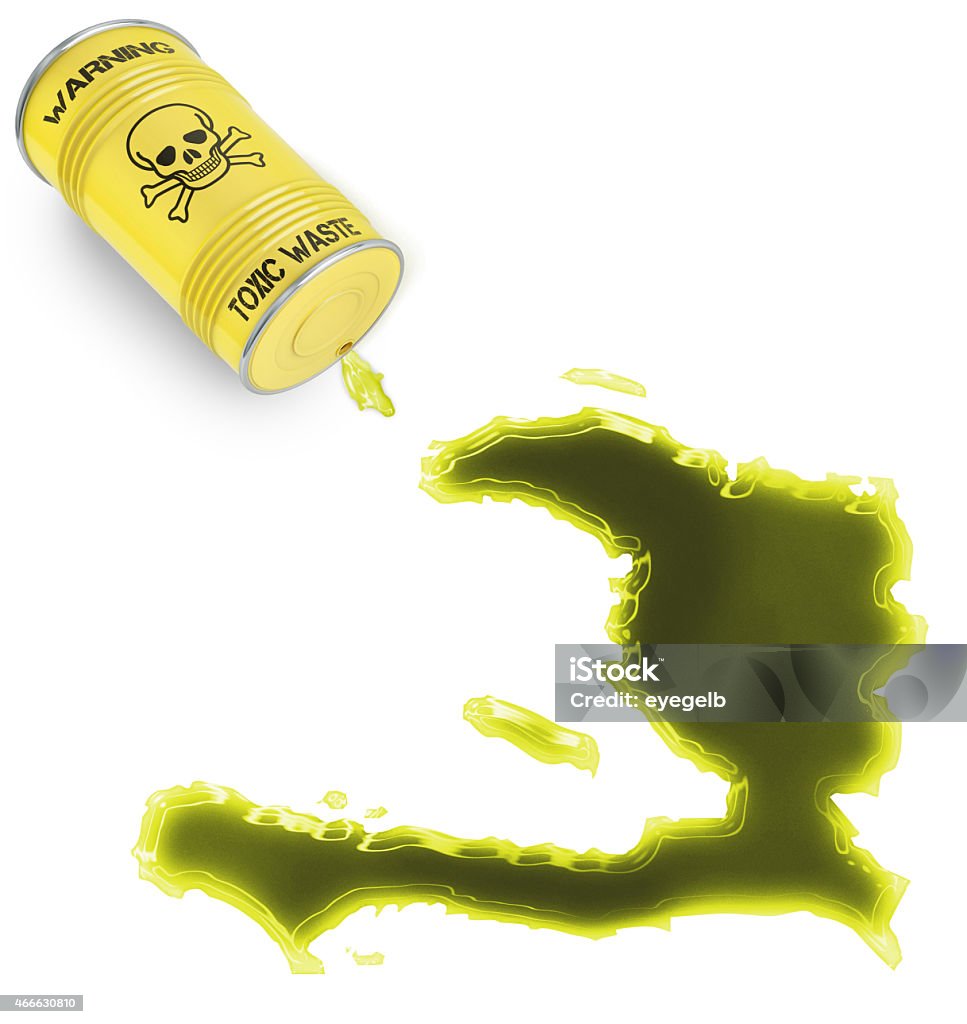 Toxic waste in the shape of Haiti (series) Glossy spill of a toxic substance in the shape of Haiti (series) 2015 Stock Photo