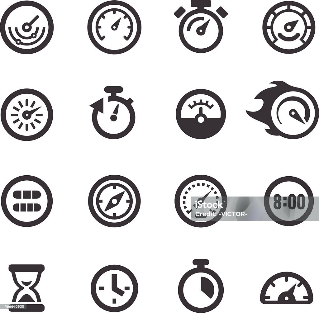 Gauge and Speedometer Icons - Acme Series View All: Icon Symbol stock vector