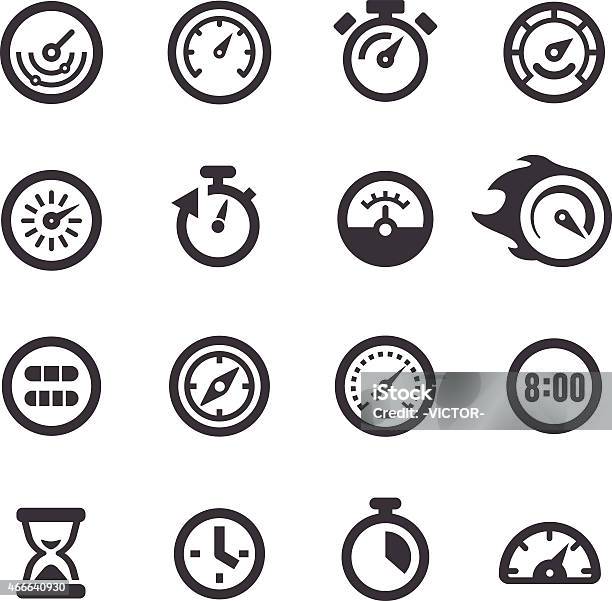 Gauge And Speedometer Icons Acme Series Stock Illustration - Download Image Now - Icon Symbol, Barometer, Speedometer
