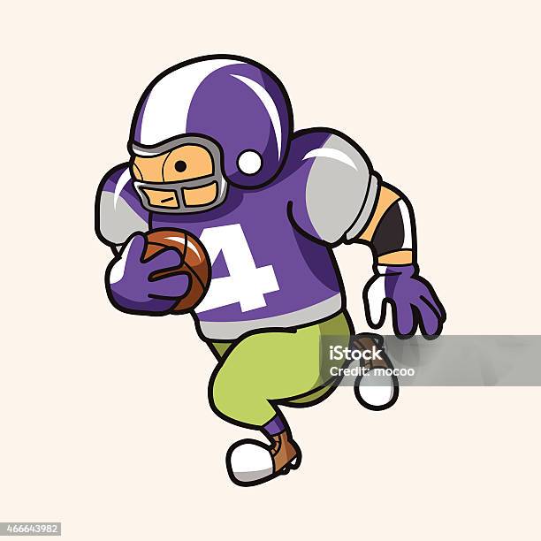 Football Player Theme Elements Vector Eps Stock Illustration - Download Image Now - 2015, Activity, Adult