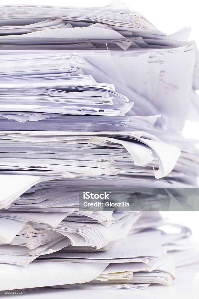 Piled up office work papers Bureaucracy Stock Photo