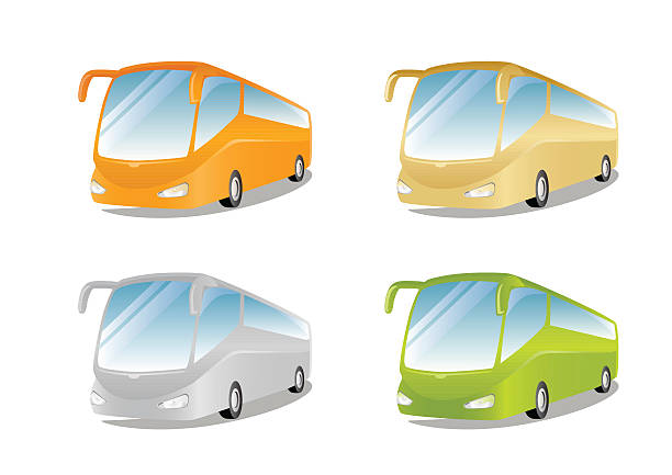 Buses vector art illustration