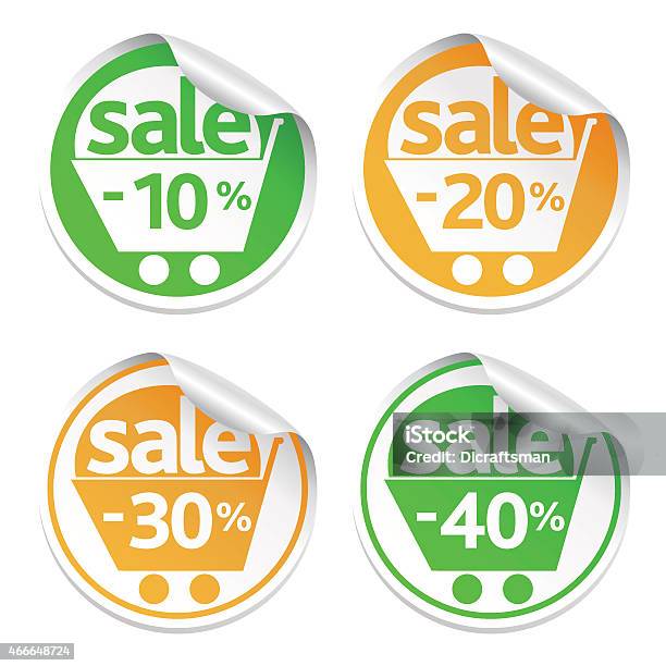 Sticker Sale With Cart Stock Illustration - Download Image Now - 2015, Boutique, Business