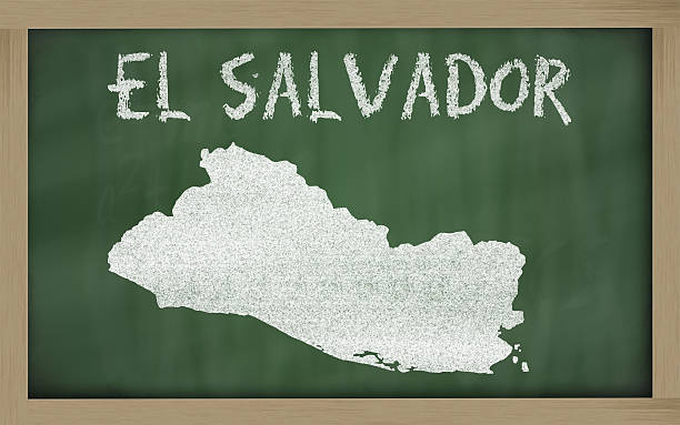 外形マップのエルサルバドルに黒板 - cartography map el salvador photography ストックフォトと画像