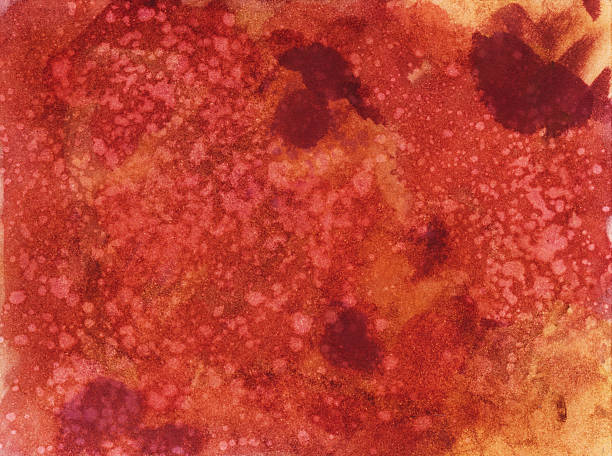 istock Spotted red and orange textured grungy watercolor 466652570
