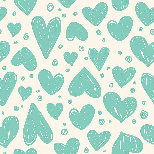 bezszwowe wzór z valentine serca - painted image food fruit wallpaper pattern stock illustrations