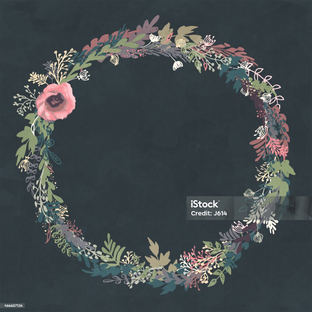 Hand drawn floral wreath Hand drawn floral wreath. EPS10, vector illustration, global colors, easy to modify. Flower stock vector