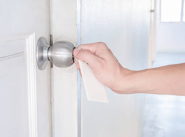 istock Hand Torque  keys aluminum door knob 466659470