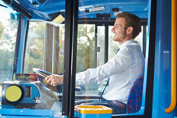 istock Portrait Of Bus Driver Behind Wheel 466661471