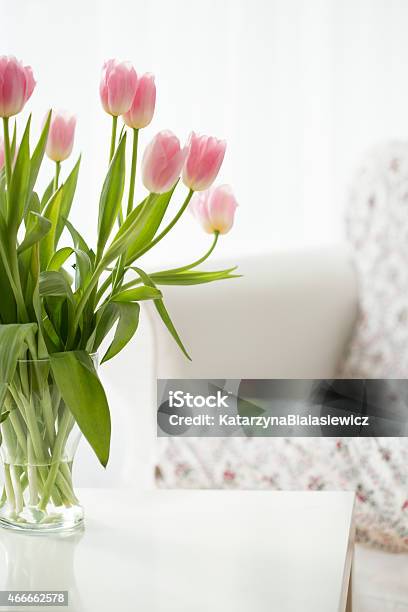 Flowers In A Vase Stock Photo - Download Image Now - Lighting Equipment, Tulip, Vase