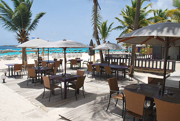 istock Restaurant on Orient Beach, St Martin Island. 466663066