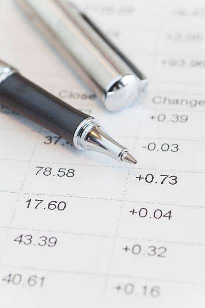 istock Pen and stock market data chart 466663116
