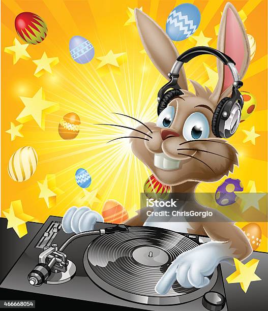 Easter Bunny Dj Stock Illustration - Download Image Now - DJ, Easter Bunny, Easter