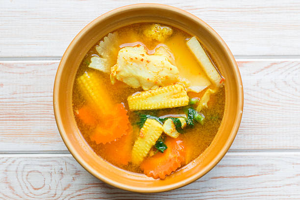 istock hot and sour soup with slice fish and mix vegetables 466672144