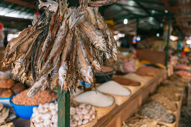 Photo of Dry Fish For Sale at Traditional Indonesian Farmer's Market