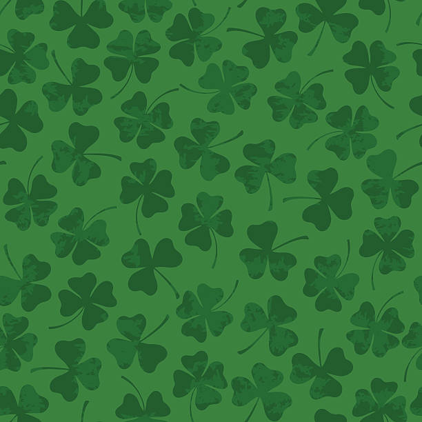 St. Patrick's day seamless pattern with clover Green retro St. Patrick's day seamless pattern with clover irish shamrock stock illustrations