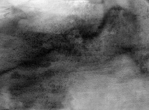 Abstract black and white watercolor light painted background or texture. CLoseup.