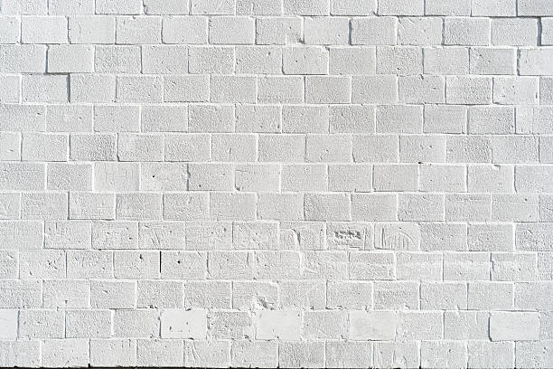 istock White grey painted wall of bricks as a background 466677538