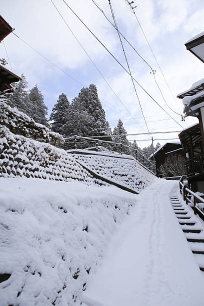 istock Japanese House with snow 466680377