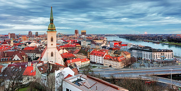 istock Bratislava cityscape at night 466681058
