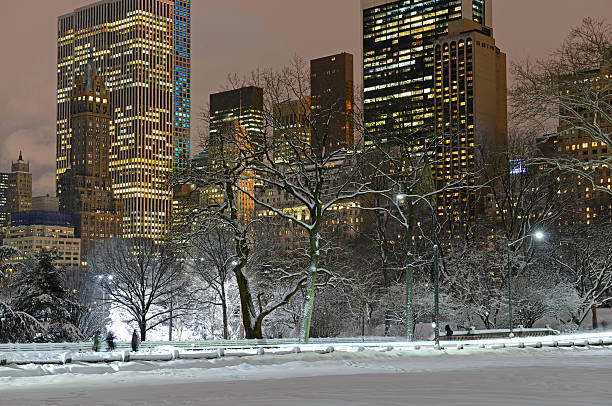 istock Manhattan skyline at night after snowstorm 466682810
