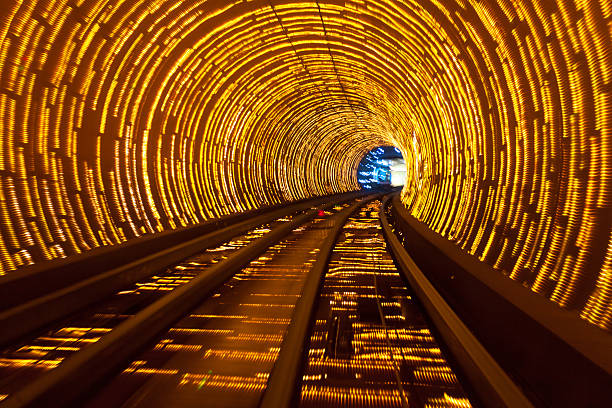 istock futuristic super speed traffic  blur motion in tunnel 466683808