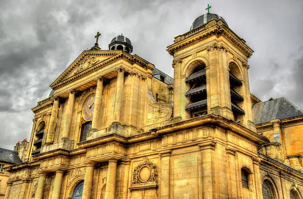 View of the Notre-Dame church in Versailles - France