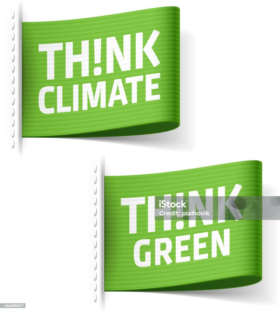 Think Climate and Think Green labels Vector illustration with transparent effect. Eps10. Care stock vector