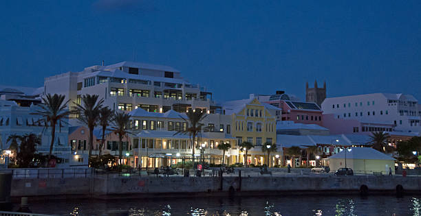 istock View of Hamilton, Bermuda, at night- from the bay. 466687424