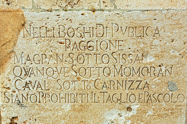 istock Pula, Croatia. Historical writing on the wall 466687551