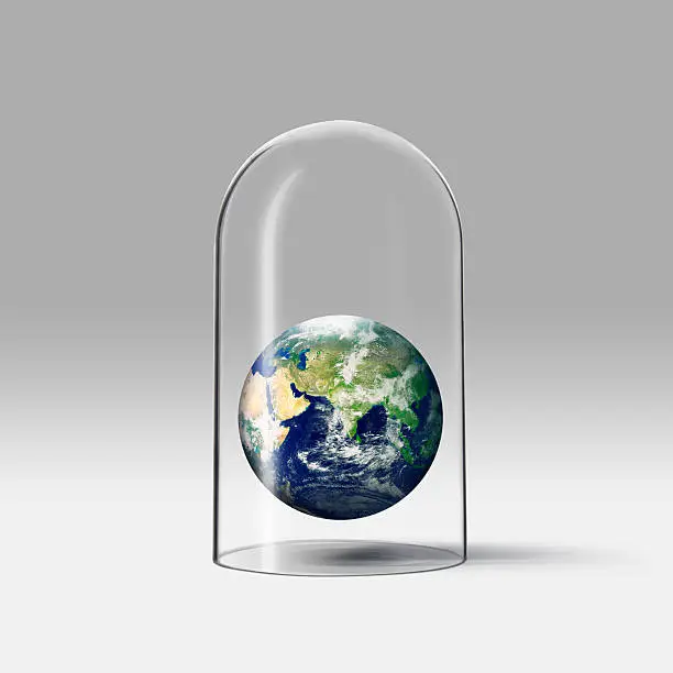 A bell glass protects the Earth. 