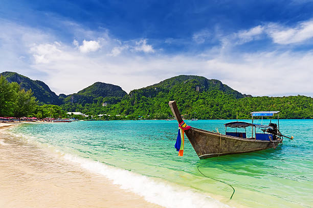 istock Long tail boat on tropical beach, Krabi, Thailand 466688122