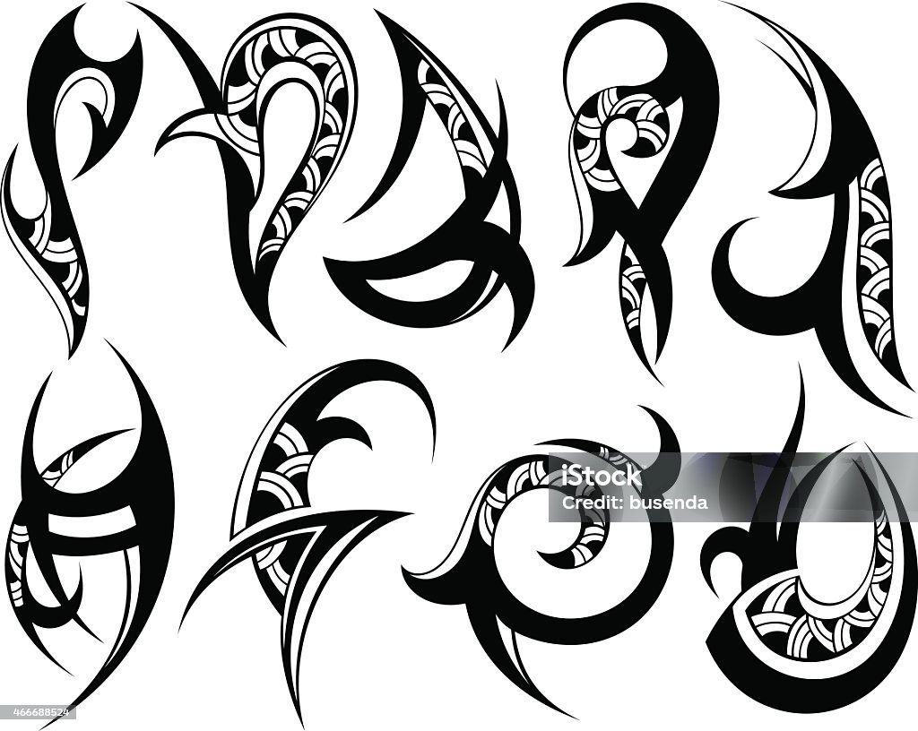 Tribal tattoo Abstract design decorative elements 2015 stock vector